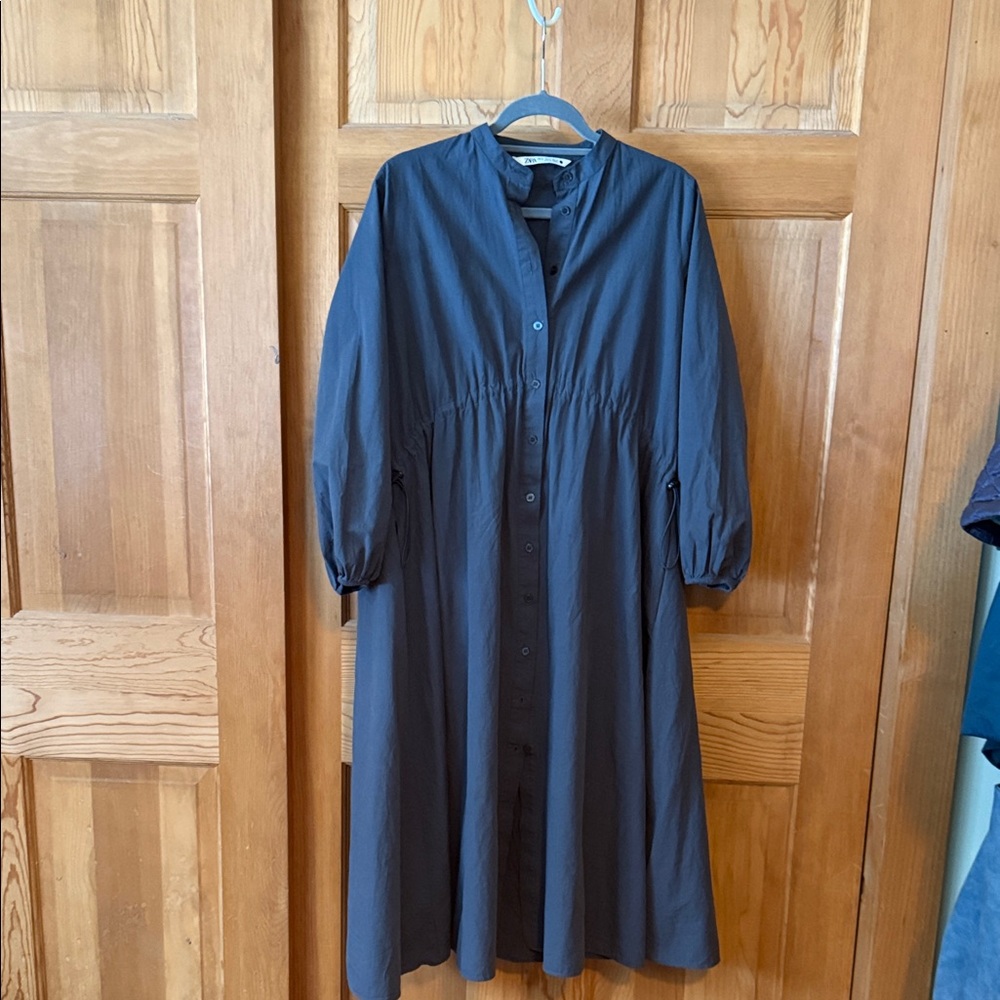 Zara Charcoal Long Sleeve Dress